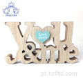 Bloco de letras de palavras decorativas de madeira em 3D personalizado